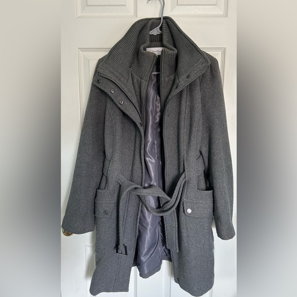 Calvin Klein Charcoal Trench Coat